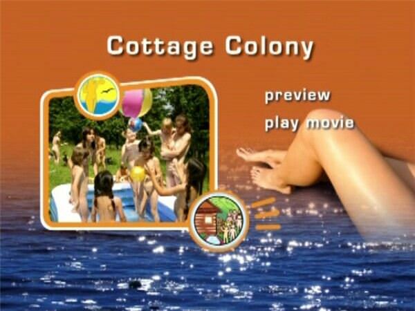 Colony of naturist outdoors in the cottage small town Colony of naturist outdoors in the cottage small town
